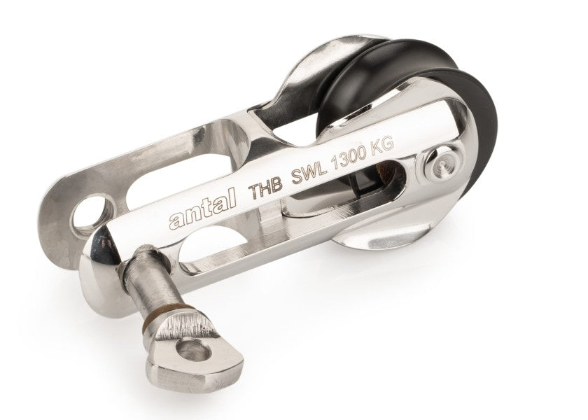 Montert 2:1 fallblokk 10 mm rustfritt stål glideleie ANTAL