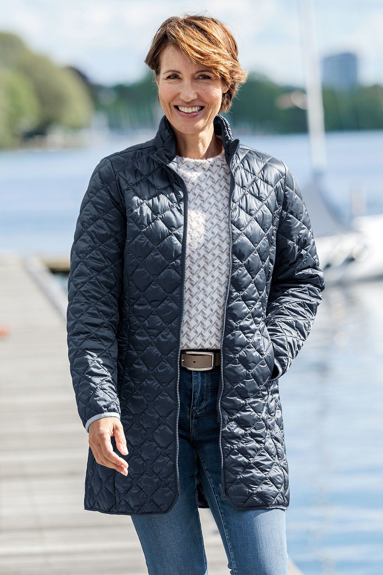 3-i-1 funksjonsjakke dame vindtett og vannavvisende bakside