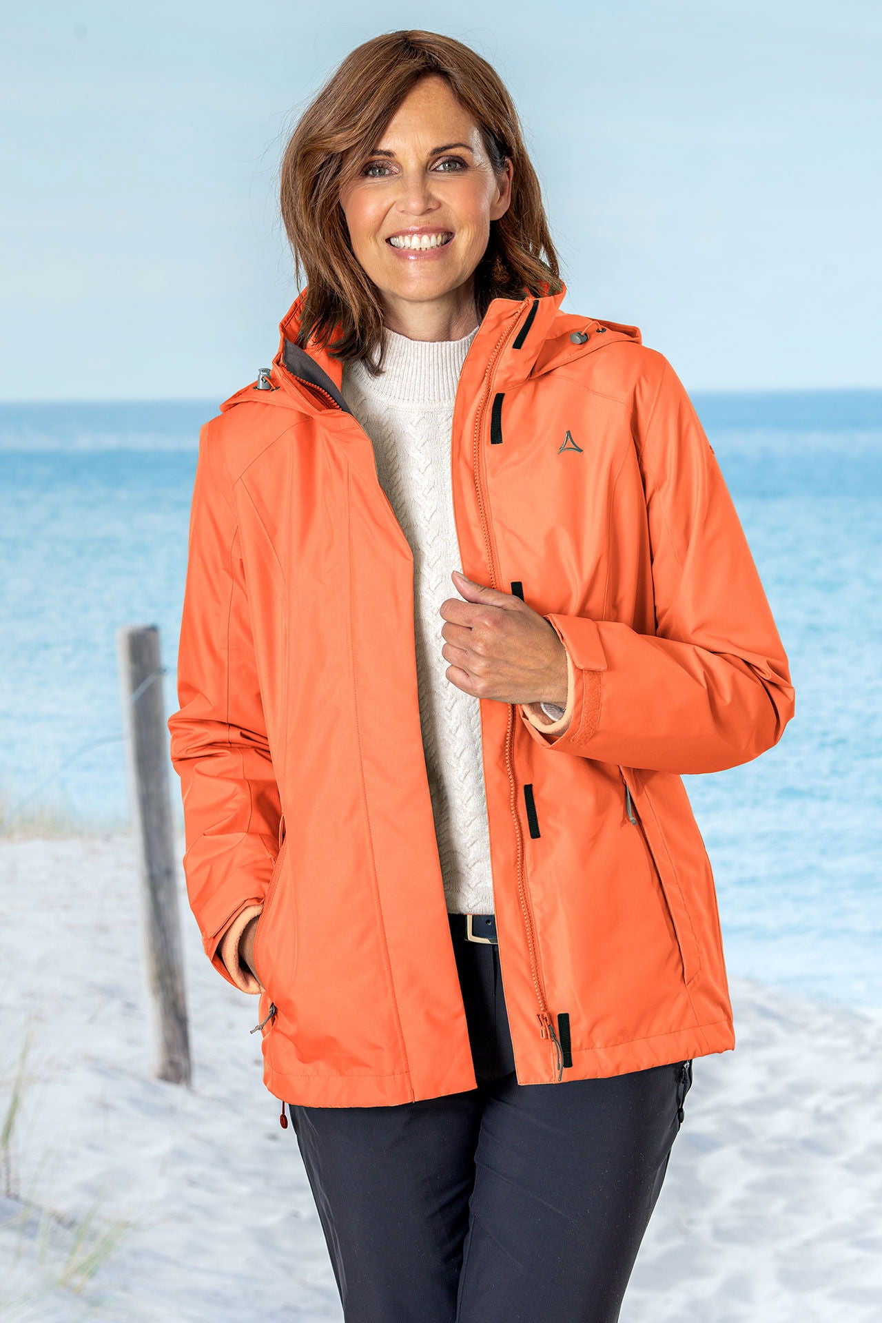 3-i-1 funksjonsjakke for damer vanntett med fleece forfra