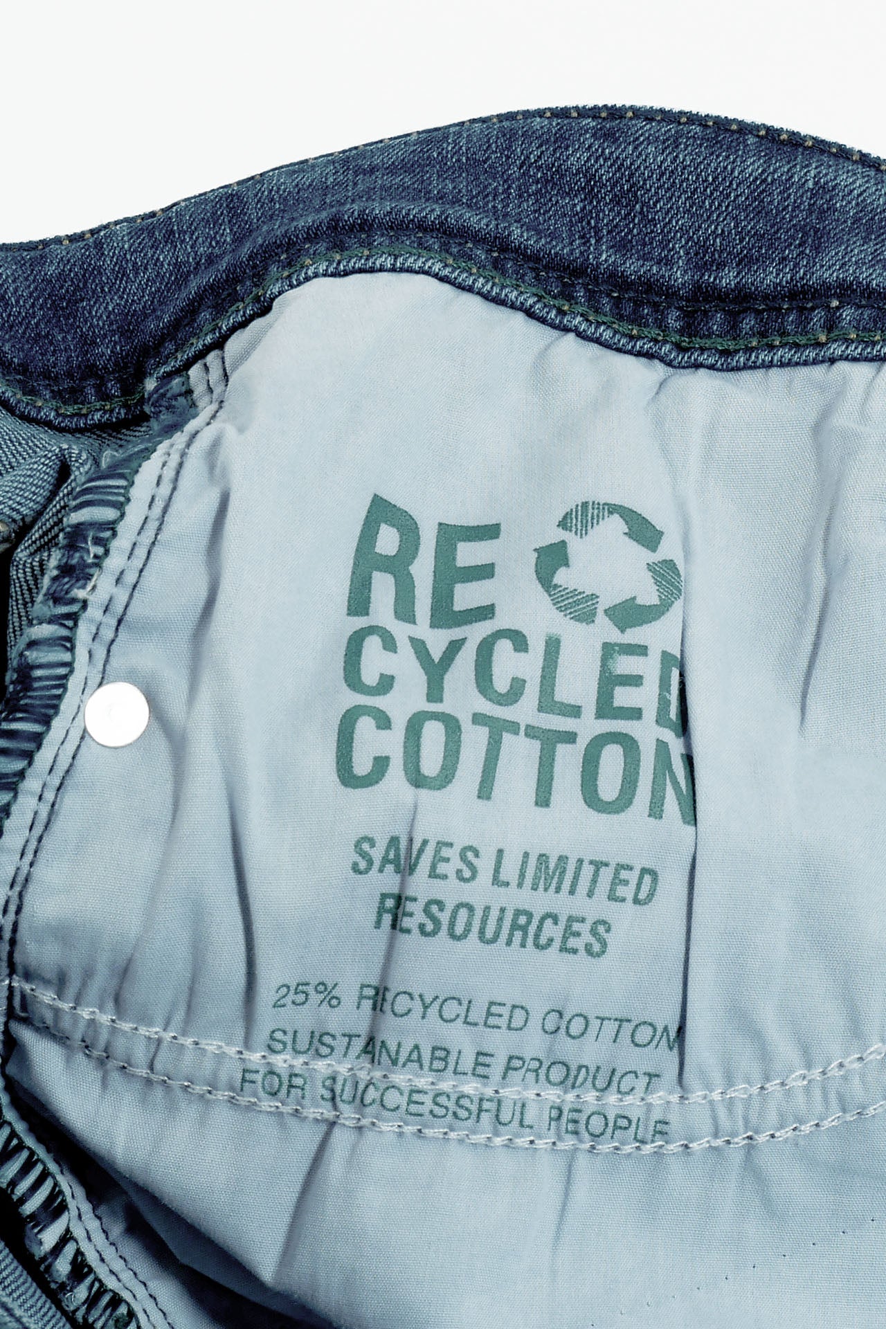 5-pocket jeans resirkulert bomull used-vask logo