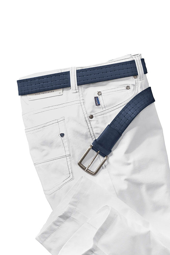 5-pocket-jeans stretch for herre - Brühl detalj av kontrastsømmer