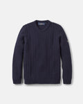 Abersoch Cable Knit genser 80 % ull flettestrikk forfra