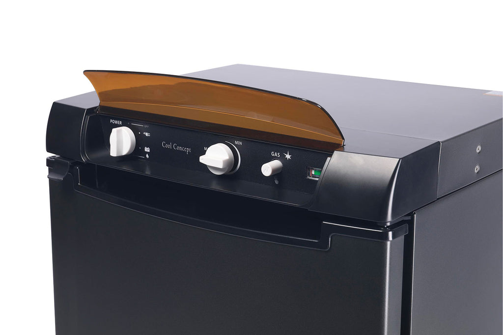 Absorber kjøleskap 43 l 12V 230V gass fra Compass detalj av kontrollpanel