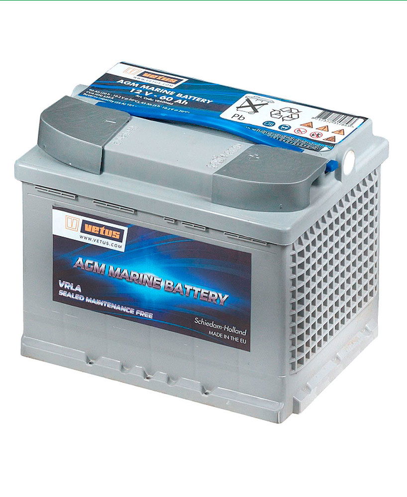 AGM batteri 12V 60 Ah 25x18x19 cm 17 kg - Vetus forside