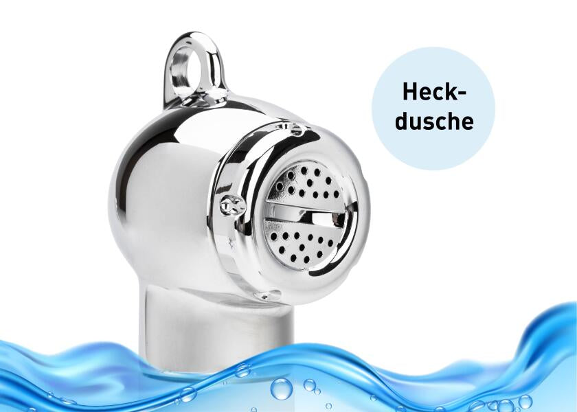 Akterdusj med 3 m dusjslange hvit - Bavaria i bruk