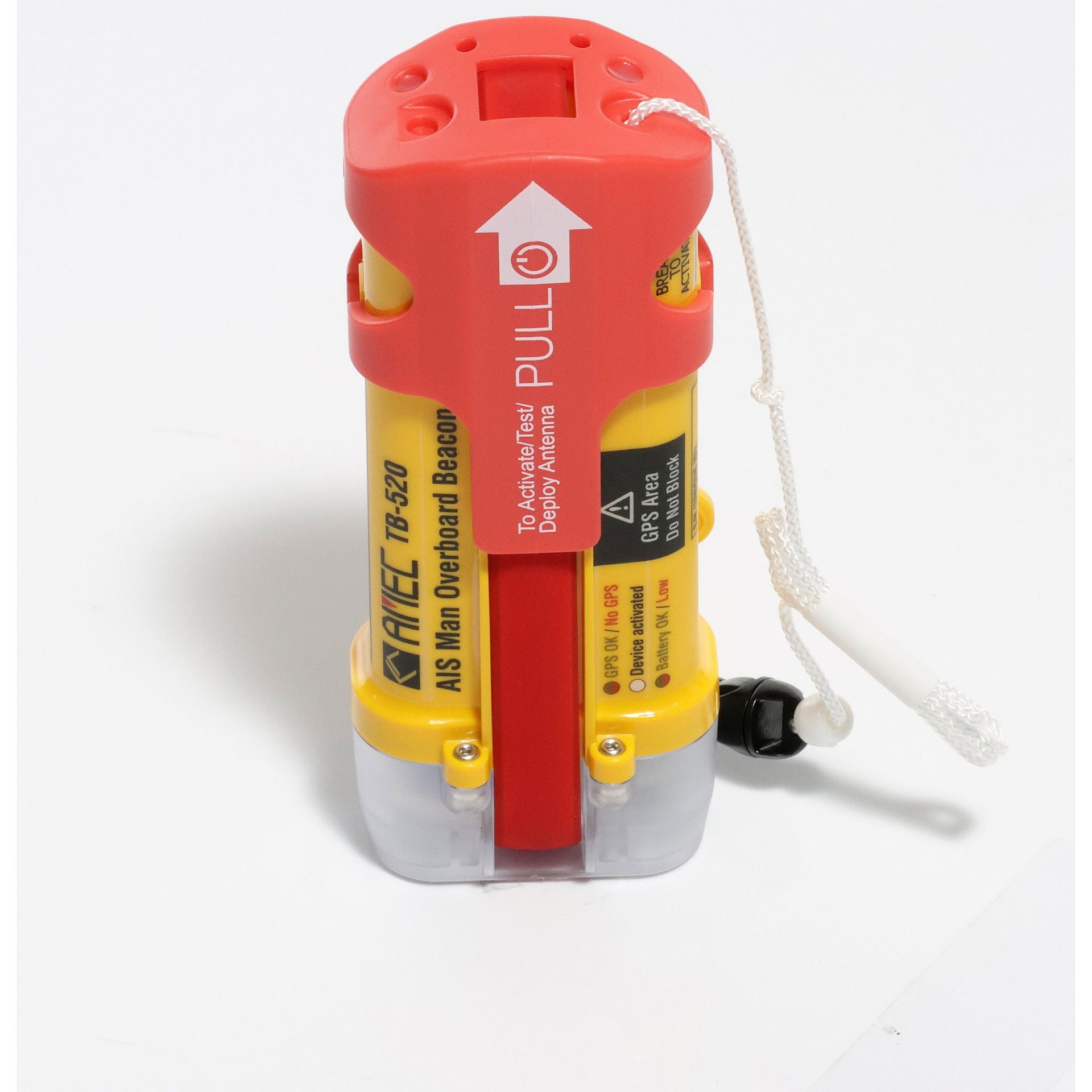 Bakside av AMEC MOB TB-520 AIS nødpeilesender
