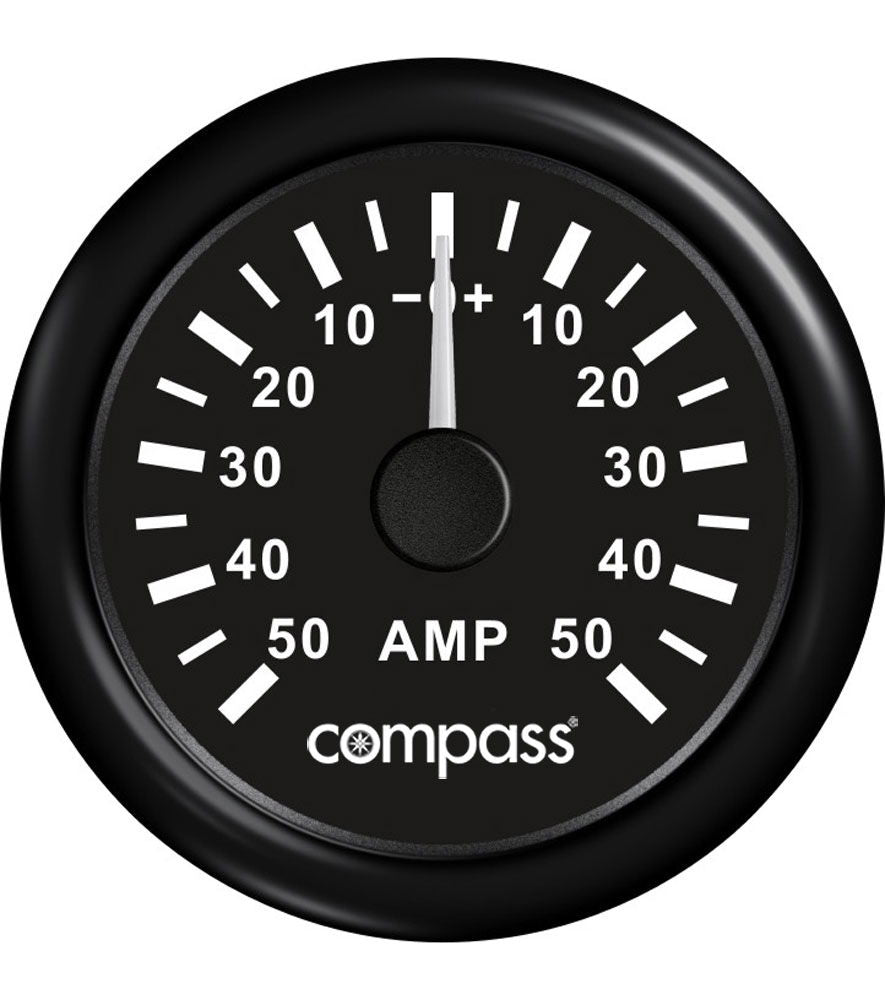 Ampermeter analog 50-0-50 A inkl. sensor fra Compass