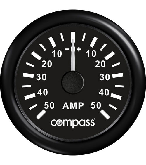 Ampermeter analog 50-0-50 A inkl. sensor fra Compass