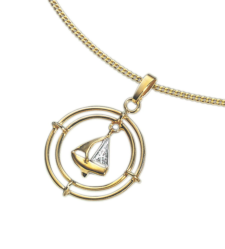 Anheng seilskip 585 gull med diamant 22 mm sett forfra