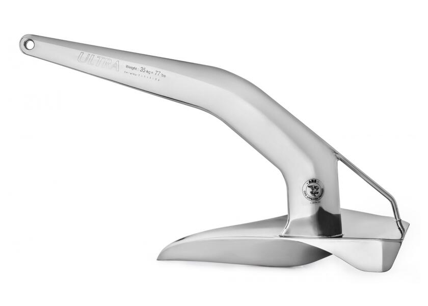 Detalj av anker med ankerring rustfritt stål for båter opptil 10,8 m