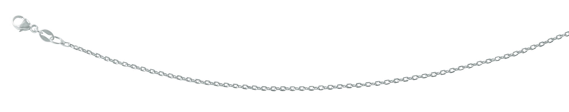 Ankerkjede halskjede 45 cm hvitt gull 585 14 karat 0,9 mm forfra