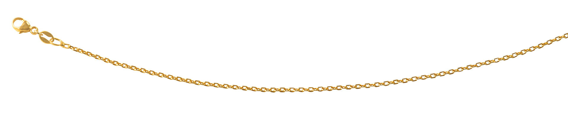 Ankerkjede halskjede 50 cm gullfarget 585 gull 14 karat 0,9 mm Ursula Christ forfra