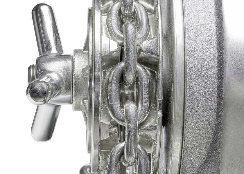 Detalj av kortlenket design på Ankerkjetting DUPLEX rustfritt stål 1.4462