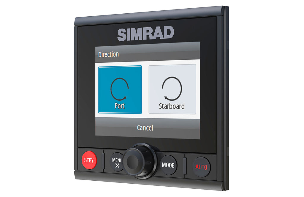 Nærbilde av Simrad AP44 autopilotkontroller med 4,1-tommers fargeskjerm