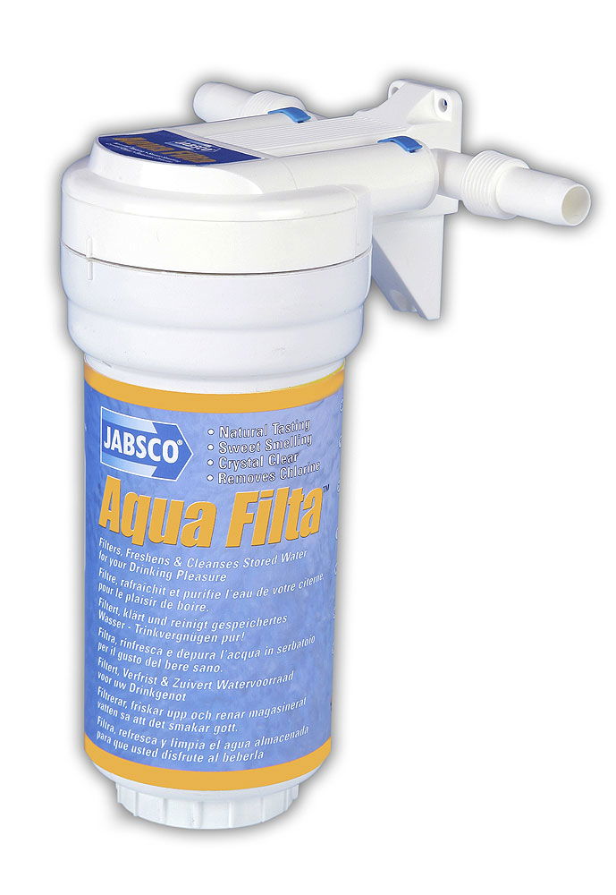 Aqua Filta aktivkullfilter for drikkevann 180° slangetilkobling fra Jabsco