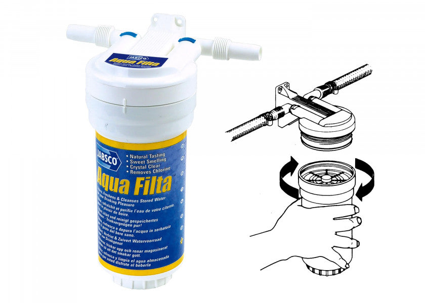 Aqua Filta vannfilter for fast montering - Jabsco detalj
