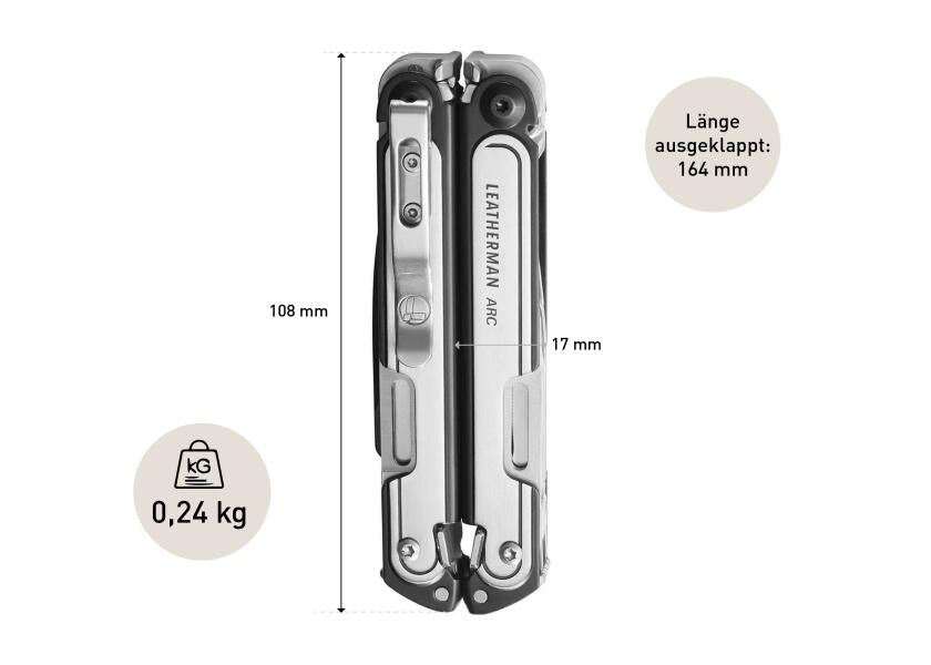 Sammenfoldet ARC multitool MagnaCut DLC-belagt knivblad - Leatherman