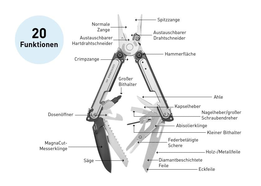 Åpen ARC multitool MagnaCut DLC-belagt knivblad - Leatherman