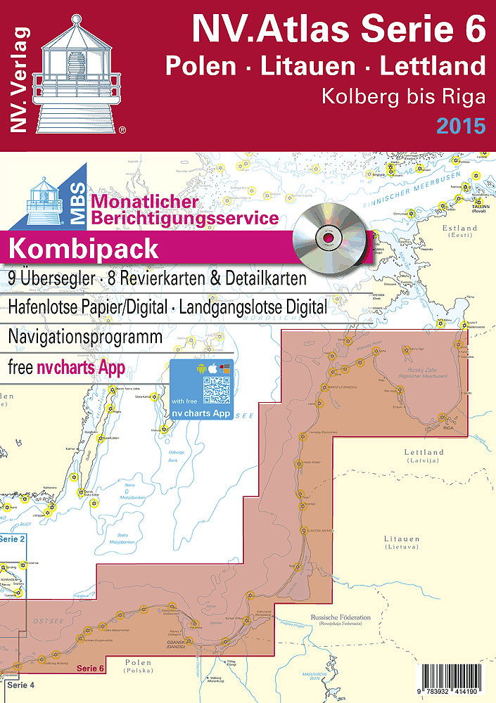 Atlas Serie 6 sjøkart Polen Litauen Latvia - NV-Verlag forside