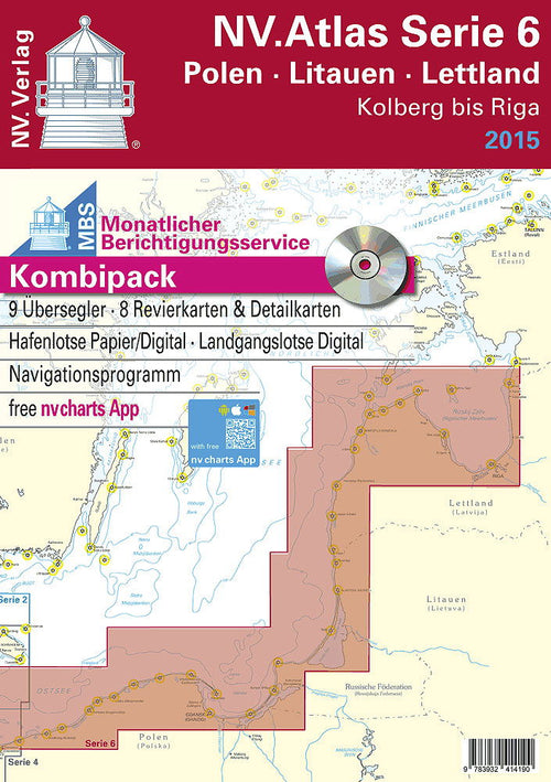 Atlas Serie 6 sjøkart Polen Litauen Latvia - NV-Verlag forside