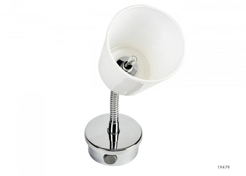Atmosfærelampe svingbar halogen 12V 10W hvit - Bavaria forfra
