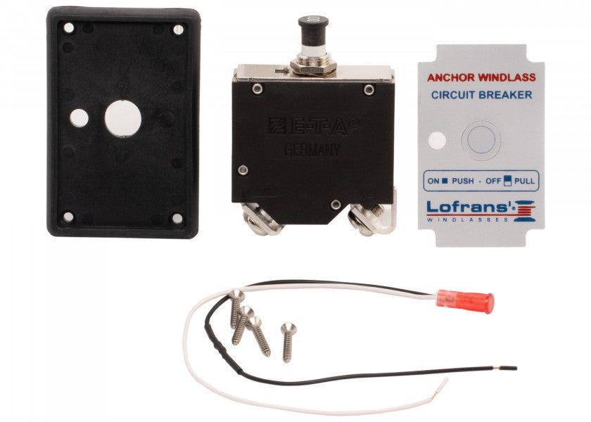 Detalj av automatsikring for ankervinsj 12V/24V innfelling Lofrans