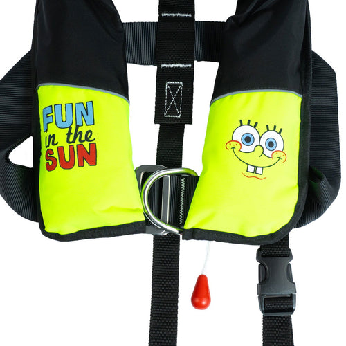 Automatvest 150N for barn SpongeBob med sele bakside