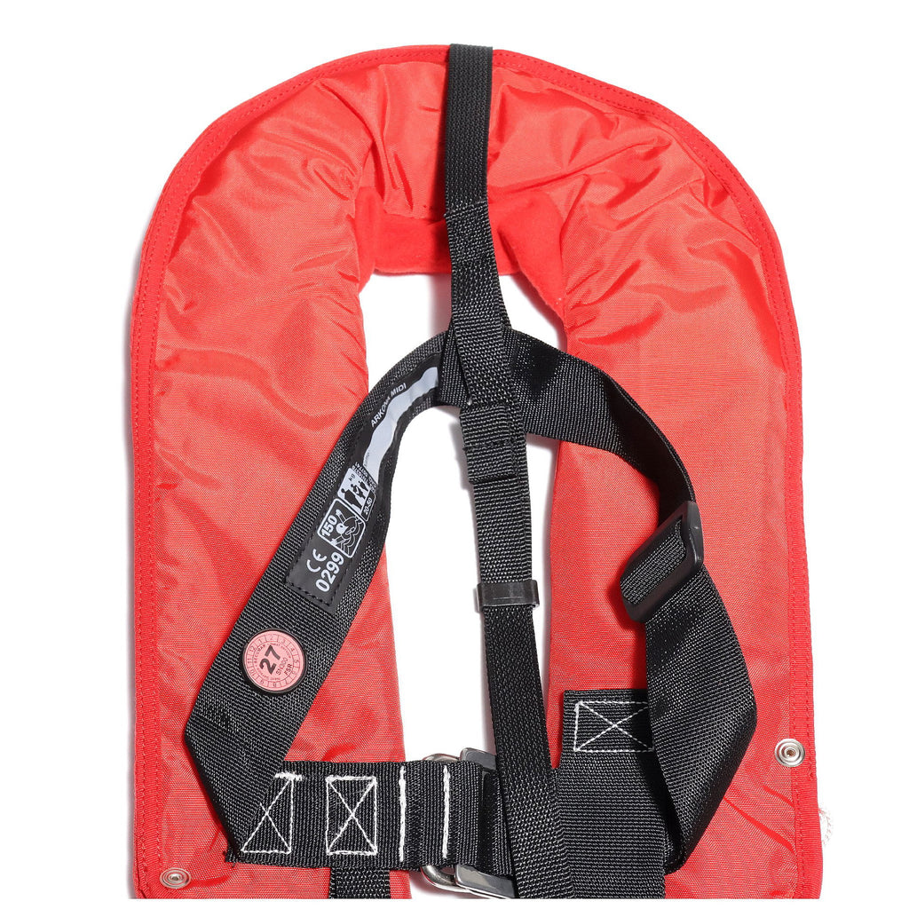 Frontlukking på automatvest barn 150N 20-50 kg med sele Secumar Arkona Midi