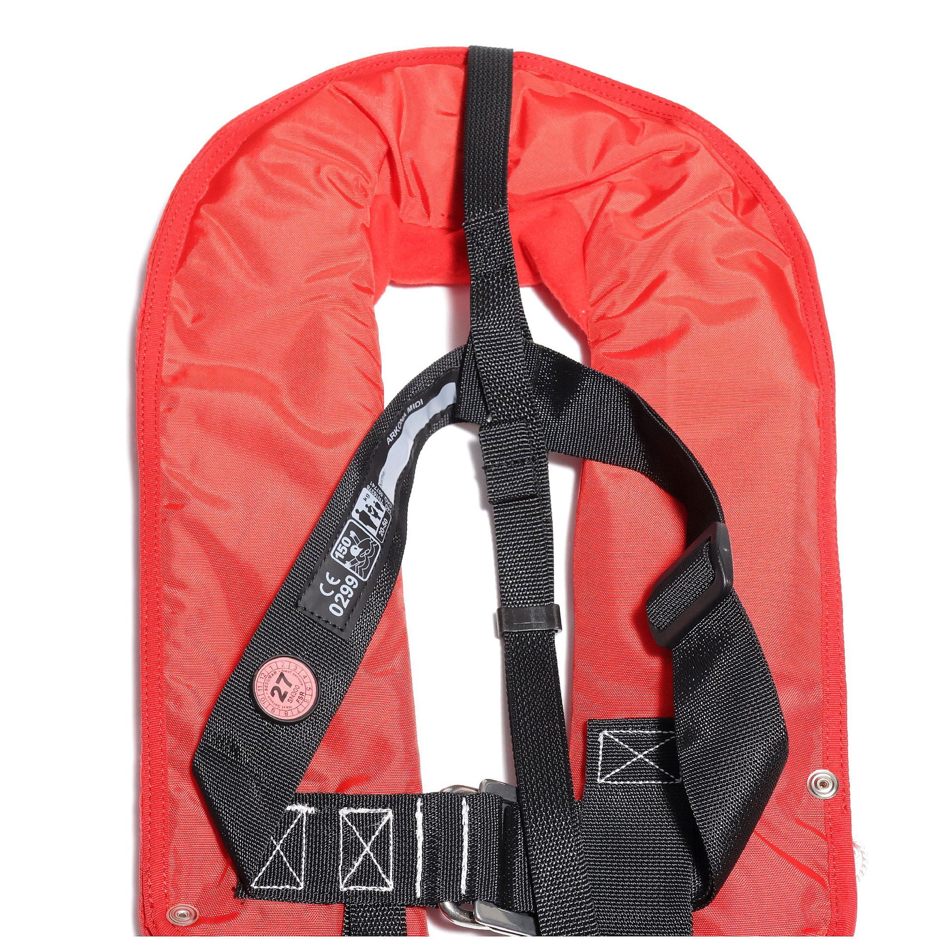Frontlukking på automatvest barn 150N 20-50 kg med sele Secumar Arkona Midi
