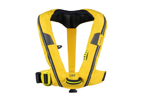 Automatvest Cento Junior 100N gul 20-50 kg bakside