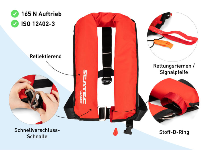 Automatvest CLASSIC 165 rød 165 N 2-pakning polyester detaljer