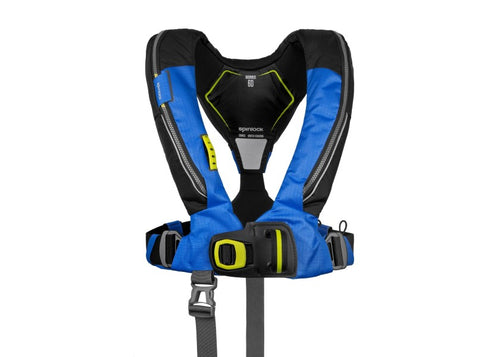 Automatvest Deckvest 6D 170N blå/svart m/sele forfra