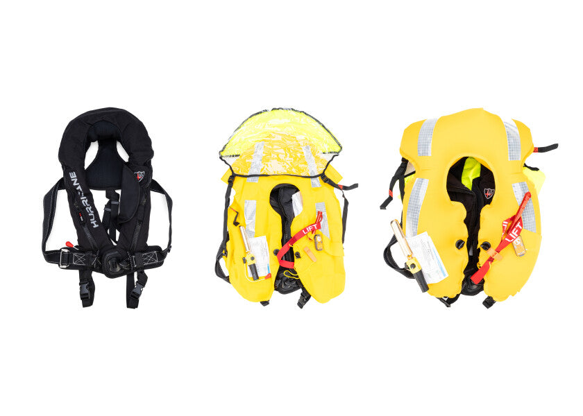 D-ringer på automatvest Hurricane EVO 160 N svart med sprayhood