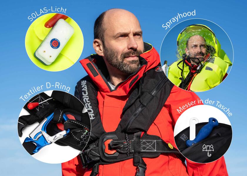 Oversikt av D-ringer på Automatvest HURRICANE EVO 160 160N svart