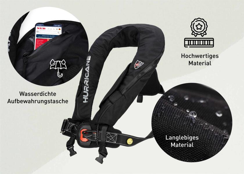 Visning av oppdriftsmateriale i Automatvest HURRICANE EVO 160 160N svart