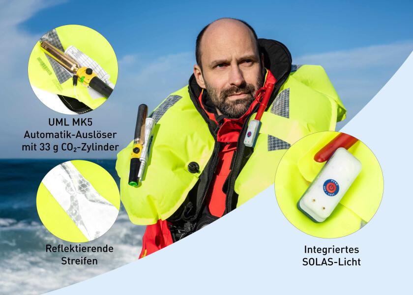 Sideprofil av Automatvest HURRICANE EVO 160 160N svart