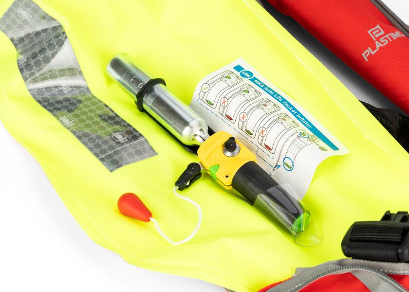 Sidelook av Automatvest PILOT 165 rød 165N polyester - Plastimo