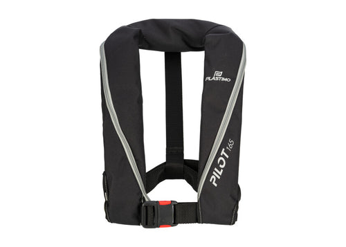 Automatvest PILOT 165 svart polyester for motorbåt forfra
