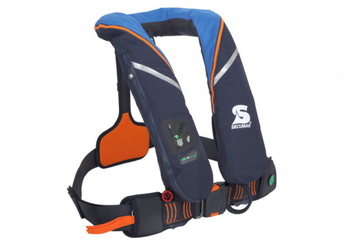 Automatvest SURVIVAL 220 blå/orange 220N m/sele polyester bakside