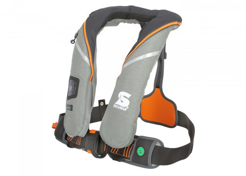 Automatvest SURVIVAL 220 grå/orange 220N m/sele polyester bakside