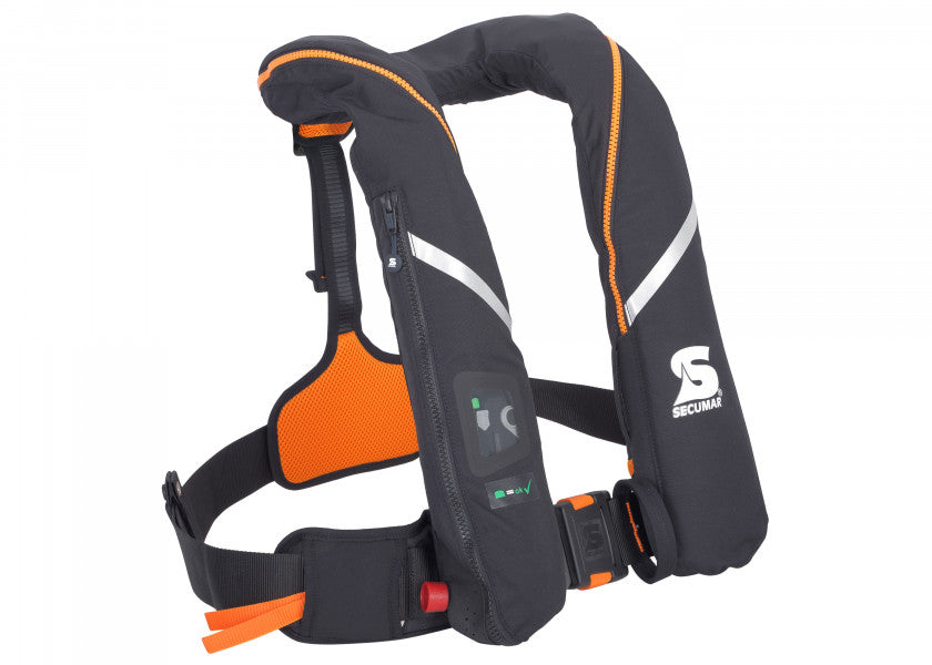 Automatvest SURVIVAL 275 280 N svart/orange polyester bakside
