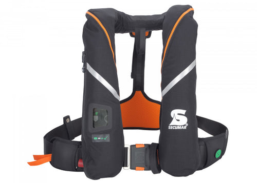 Automatvest SURVIVAL 275 280 N svart/orange polyester front