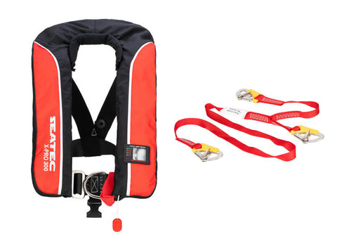 Automatvest X-PRO 300 300N med sele inkl. sikkerhetsliner forfra
