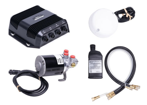 Autopilotpakke for påhengsmotor med PUMP-1 og Point-1 GPS-antenne forfra