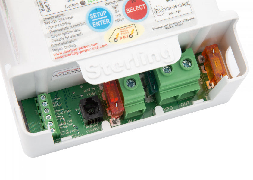 B2B-lader PRO BATT ULTRA 24V til 24V 35A - STERLING installasjon