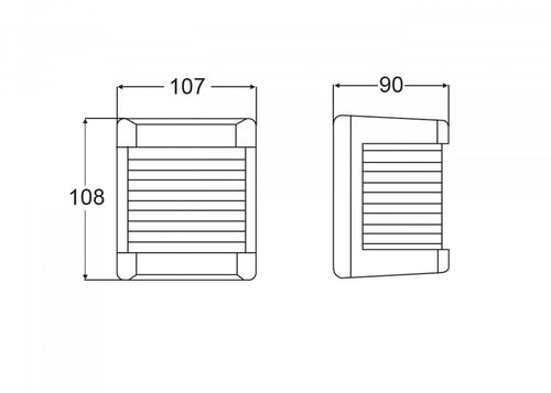 Babordlanterne serie 2984 halogen 12V BSH sort bakside