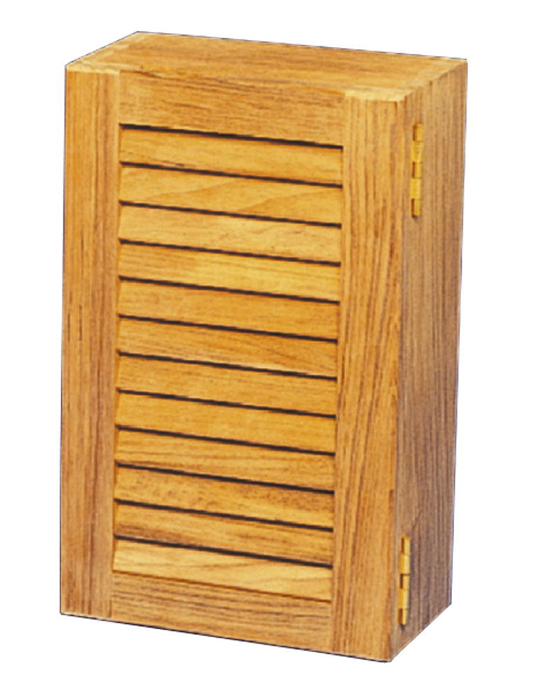 Baderomsskap uten speil teak 28 x 38 cm front