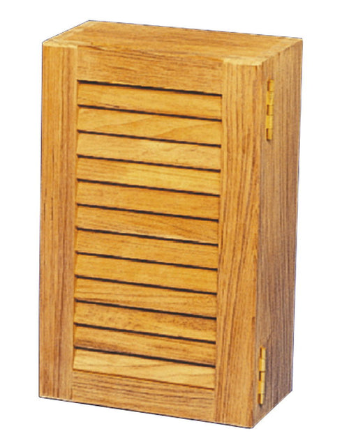Baderomsskap uten speil teak 28 x 38 cm front