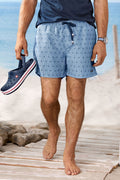 Badeshorts med striper og elastisk linning - Bugatti forfra