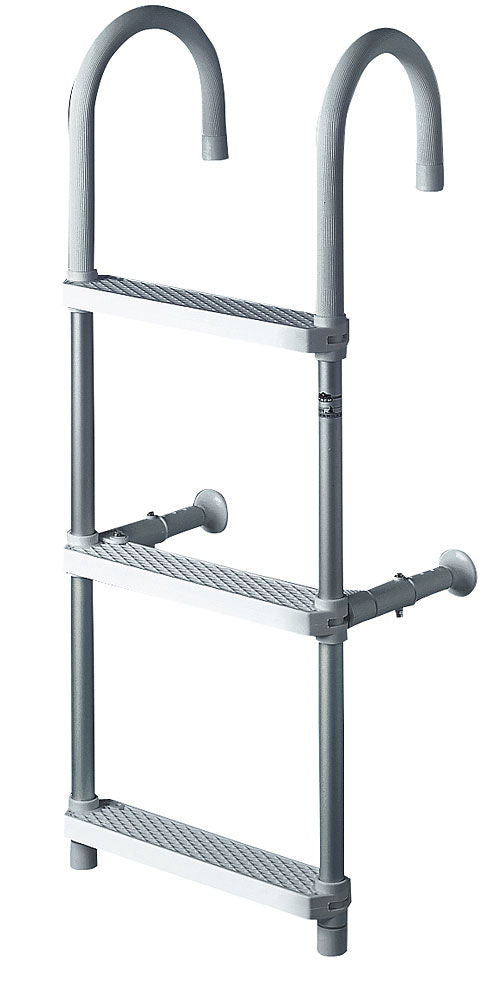 Badetrapp Delta sammenleggbar eloksert aluminium 3 trinn 90 cm forfra